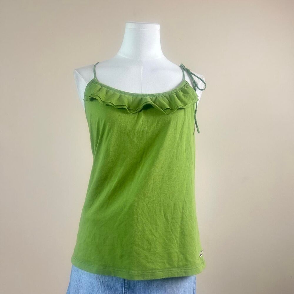 Preppy Green Hollister Shoulder Tie Tank Top